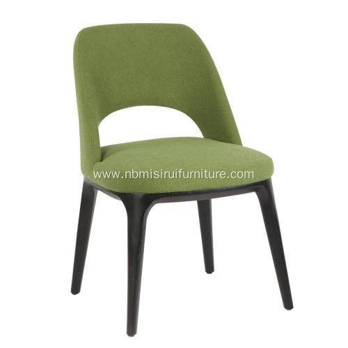 Matt black color green leather sophie chairs